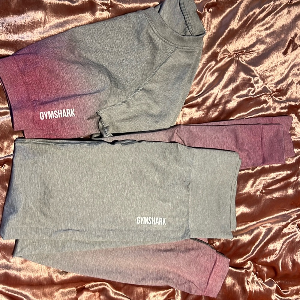 Ombré Heather Gray and Pink Gymshark Set (S,M) 💗💪